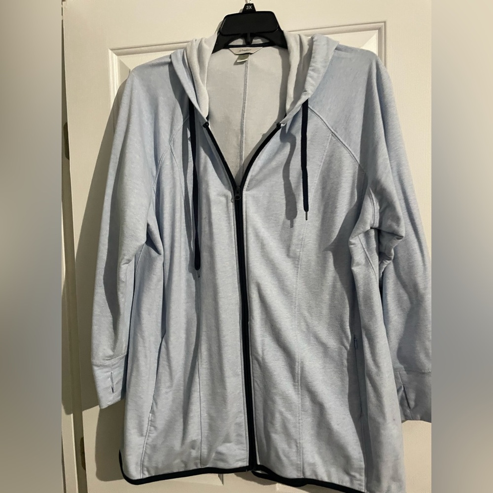 CJ Banks Soft Blue Knit Top